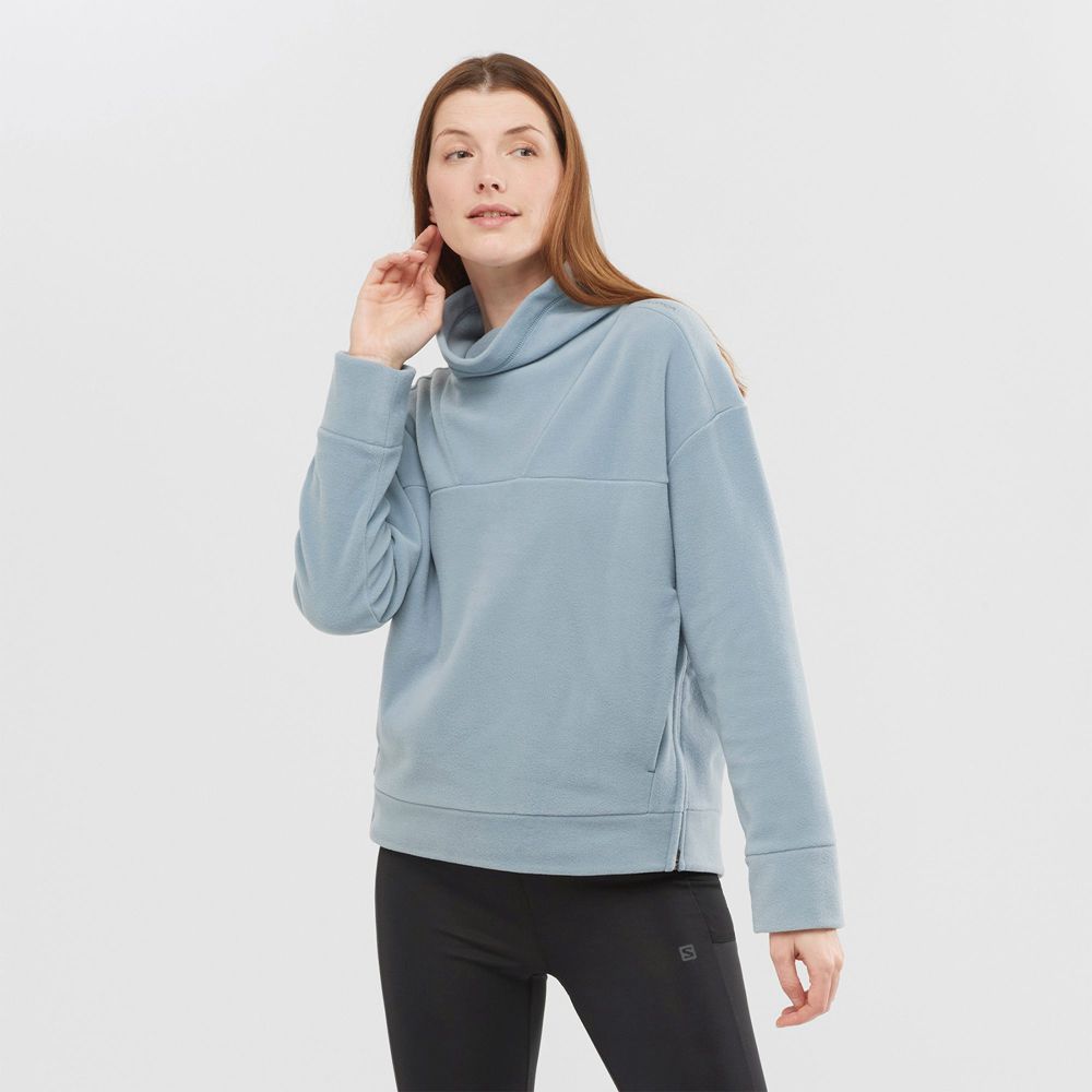 Salomon Singapore Womens Pullover - OUTLIFE MIDLAYER W Ashley Blue | 57964-NXLA